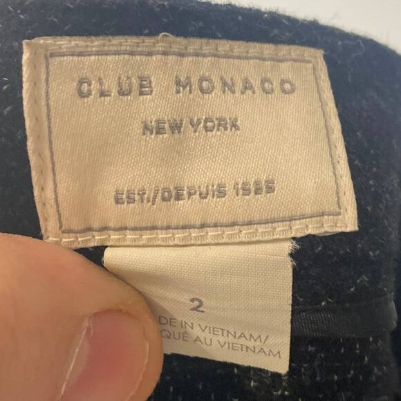 Club Monaco Pants Womens Size 2 Black Betia Textured Cuffed Hem Trouser Wool - Picture 4 of 11